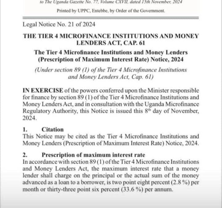 Analysis of Legal Notice No. 21 of 2024: Capping the maximum interest rates for money lenders